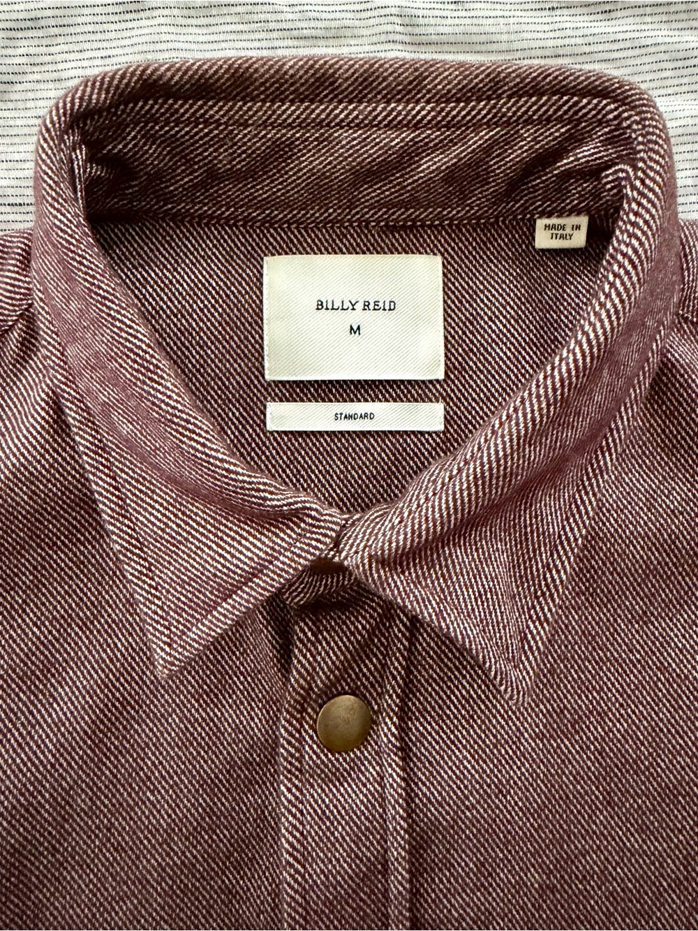 Billy Reid Cotton Shirt Jacket - Dark Red - Medium - Picture 4 of 9